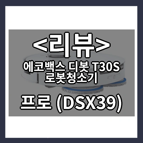 에코백스 디봇 T30S 로봇청소기 리뷰 - 프로 (DSX39)